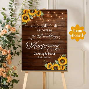 We Still Do 25th Wedding Anniversary String Lights Foam Board