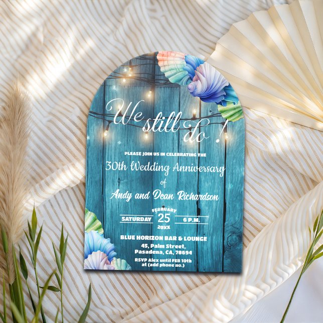 We Still Do 30th Wedding Anniversary String Lights Acrylic Invitations (Creator Uploaded)