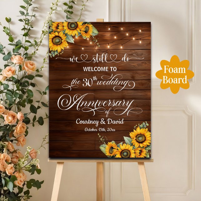 We Still Do 30th Wedding Anniversary String Lights Foam Board (Creator Uploaded)