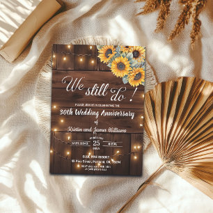 We Still Do 30th Wedding Anniversary String Lights Invitation