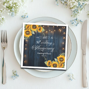 We Still Do 30th Wedding Anniversary String Lights Napkins
