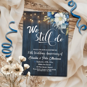 We Still Do 35th Wedding Anniversary String Lights Invitation