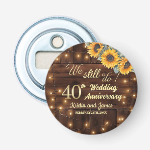 We Still Do 40th Wedding Anniversary String Lights Bottle Opener