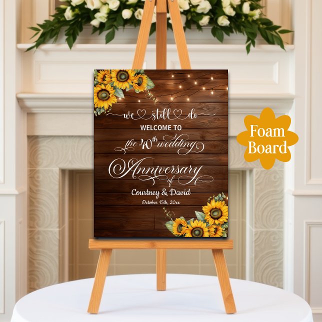 We Still Do 40th Wedding Anniversary String Lights Foam Board (Creator Uploaded)