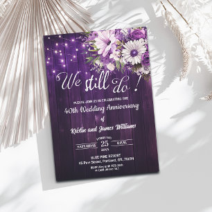 We Still Do 40th Wedding Anniversary String Lights Invitation