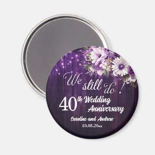 We Still Do 40th Wedding Anniversary String Lights Magnet