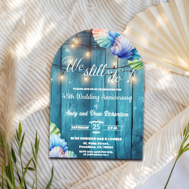 We Still Do 45th Wedding Anniversary String Lights Acrylic Invitations (Creator Uploaded)