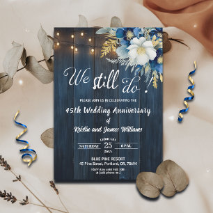 We Still Do 45th Wedding Anniversary String Lights Invitation