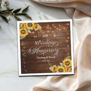 We Still Do 45th Wedding Anniversary String Lights Napkins