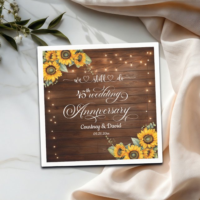We Still Do 45th Wedding Anniversary String Lights Napkins (Creator Uploaded)