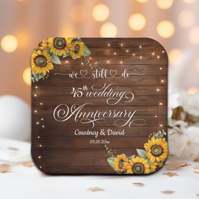 We Still Do 45th Wedding Anniversary String Lights Paper Plates (Creator Uploaded)