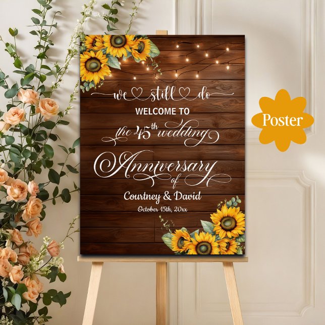 We Still Do 45th Wedding Anniversary String Lights Poster (Creator Uploaded)