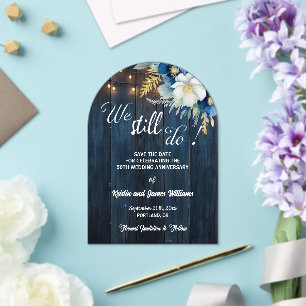 We Still Do 50th Wedding Anniversary String Lights Acrylic Invitations