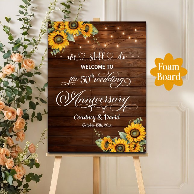 We Still Do 50th Wedding Anniversary String Lights Foam Board (Creator Uploaded)