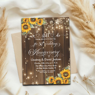 We Still Do 50th Wedding Anniversary String Lights Invitation