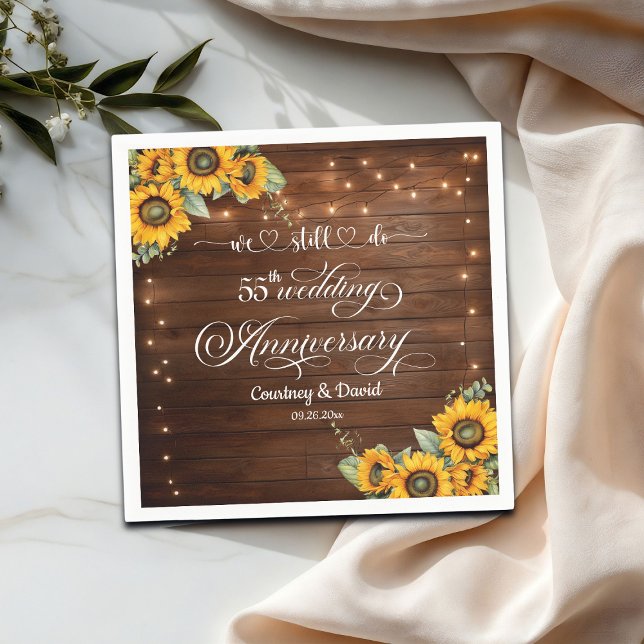 We Still Do 55th Wedding Anniversary String Lights Napkins (Creator Uploaded)