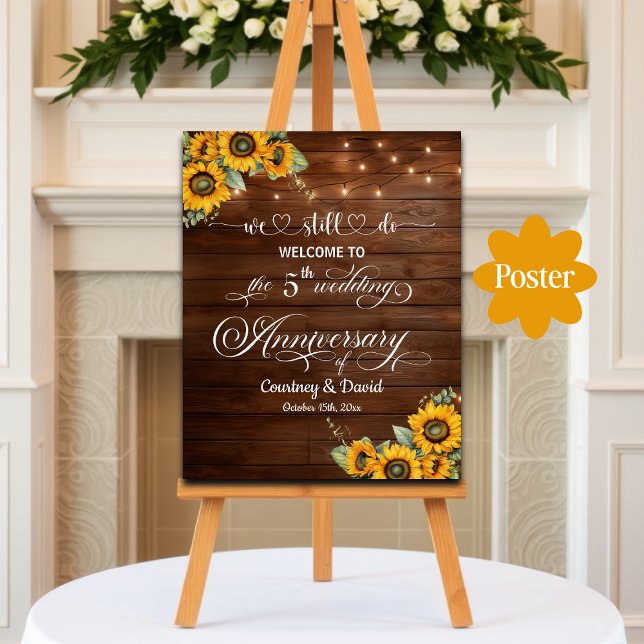 We Still Do 5th Wedding Anniversary String Lights Poster (Creator Uploaded)