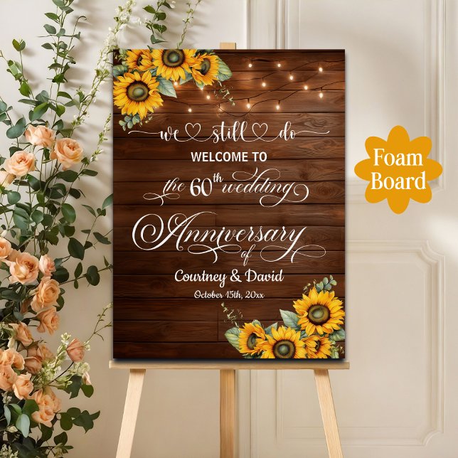 We Still Do 60th Wedding Anniversary String Lights Foam Board (Creator Uploaded)