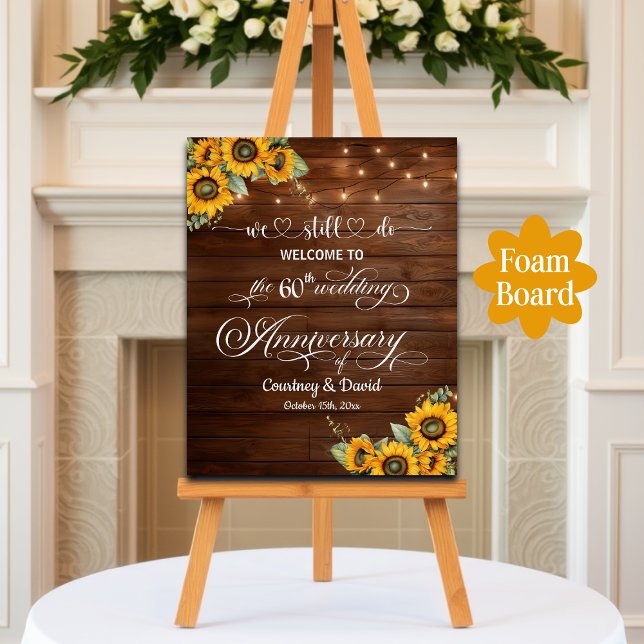 We Still Do 60th Wedding Anniversary String Lights Foam Board (Creator Uploaded)