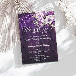 We Still Do 60th Wedding Anniversary String Lights Invitation