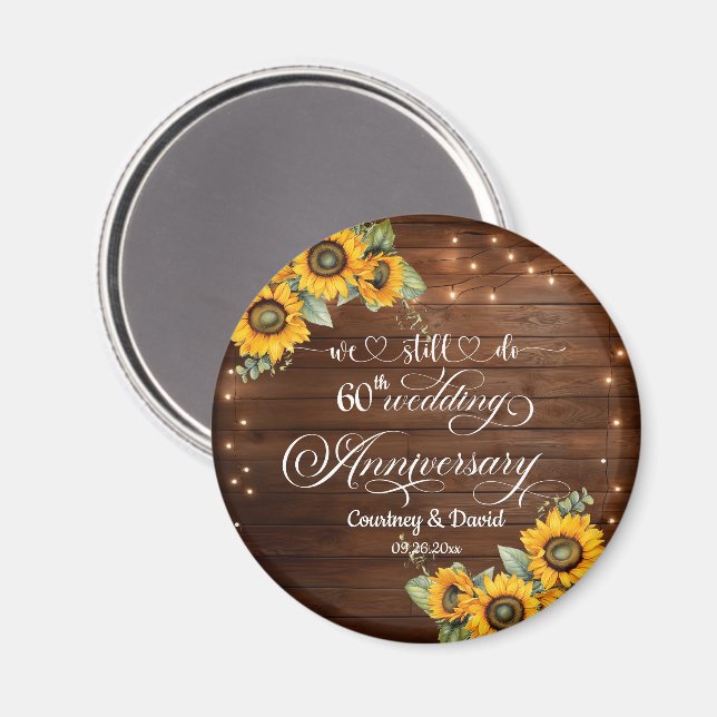 We Still Do 60th Wedding Anniversary String Lights Magnet (Front/Back)