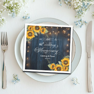 We Still Do 60th Wedding Anniversary String Lights Napkins