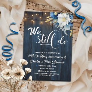 We Still Do 65th Wedding Anniversary String Lights Invitation