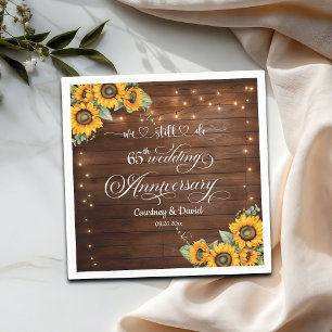 We Still Do 65th Wedding Anniversary String Lights Napkins