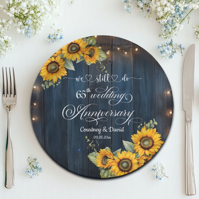 We Still Do 65th Wedding Anniversary String Lights Paper Plates (Creator Uploaded)