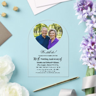 We Still Do 70th Wedding Anniversary Photo Acrylic Invitations