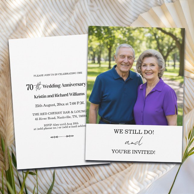 We Still Do 70th Wedding Anniversary Photo Invitation (Creator Uploaded)