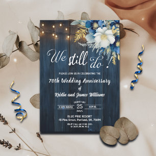 We Still Do 70th Wedding Anniversary String Lights Invitation