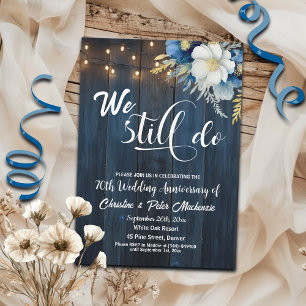 We Still Do 70th Wedding Anniversary String Lights Invitation