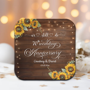 We Still Do 70th Wedding Anniversary String Lights Paper Plates
