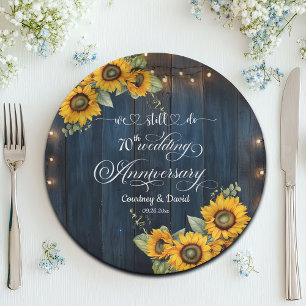 We Still Do 70th Wedding Anniversary String Lights Paper Plates