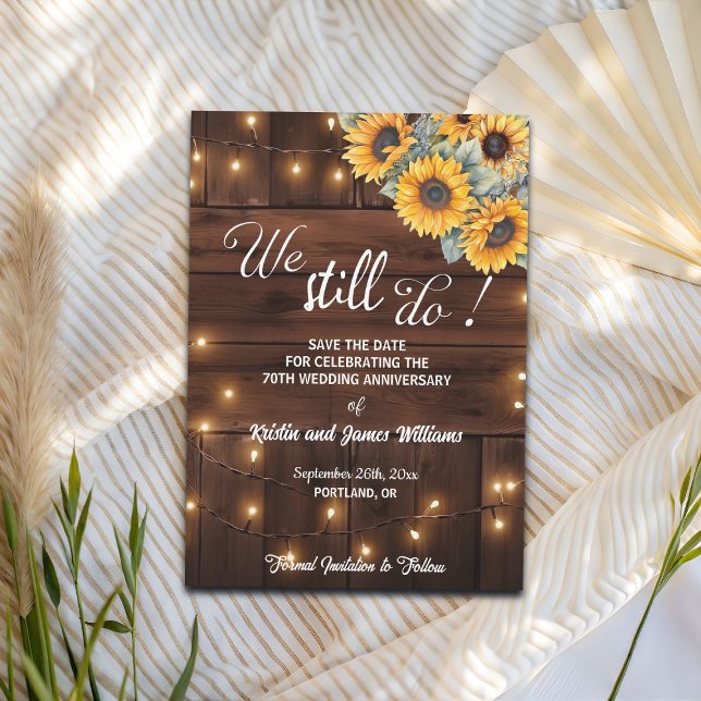 We Still Do 70th Wedding Anniversary String Lights Save The Date (Creator Uploaded)