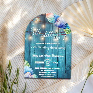We Still Do 75th Wedding Anniversary String Lights Acrylic Invitations