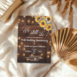 We Still Do 75th Wedding Anniversary String Lights Invitation