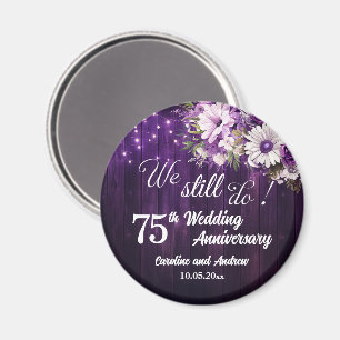 We Still Do 75th Wedding Anniversary String Lights Magnet