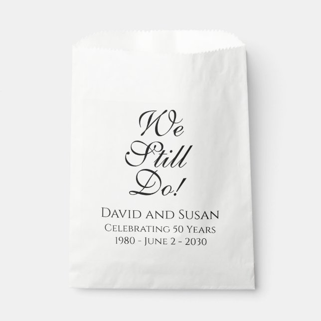 We Still Do! Anniversary Party Paper Favor Bag (Front)