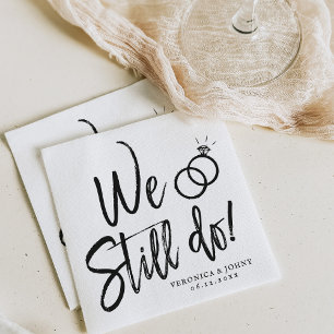 We Still Do Anniversary Party Script Lettering Napkins