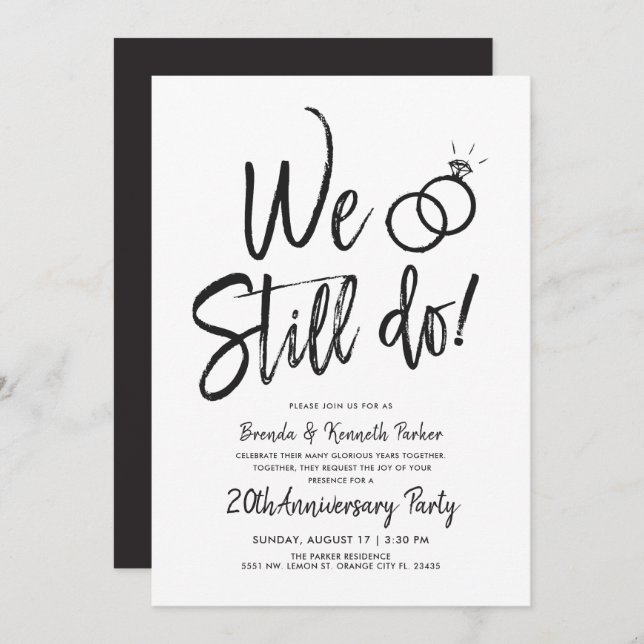 We Still Do Anniversary | Vow Renewal Script Invitation (Front/Back)