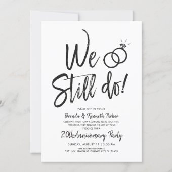 We Still Do Anniversary | Vow Renewal Script Invitation | Zazzle