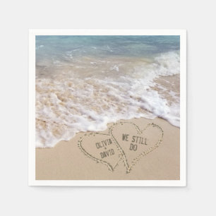 We Still Do Beach Hearts with Names Napkins