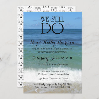 We Still Do Beach Wedding Vow Renewal Invite