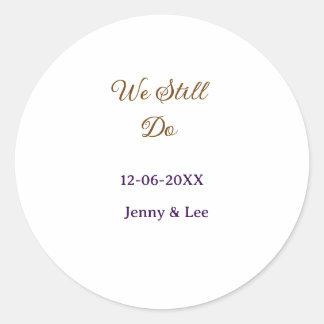 We still do brown pink name date year boho retro s classic round sticker