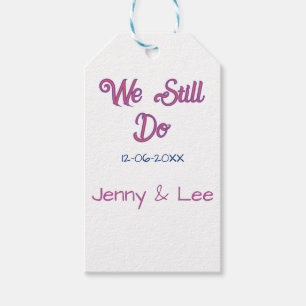We still do brown pink name date year boho retro s gift tags