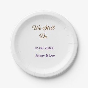 We still do brown pink name date year boho retro s paper plates