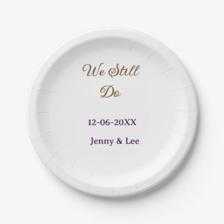 We still do brown pink name date year boho retro s paper plates