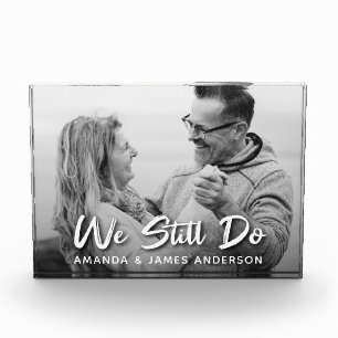 We Still Do Brush Script Wedding Anniversary Photo Block